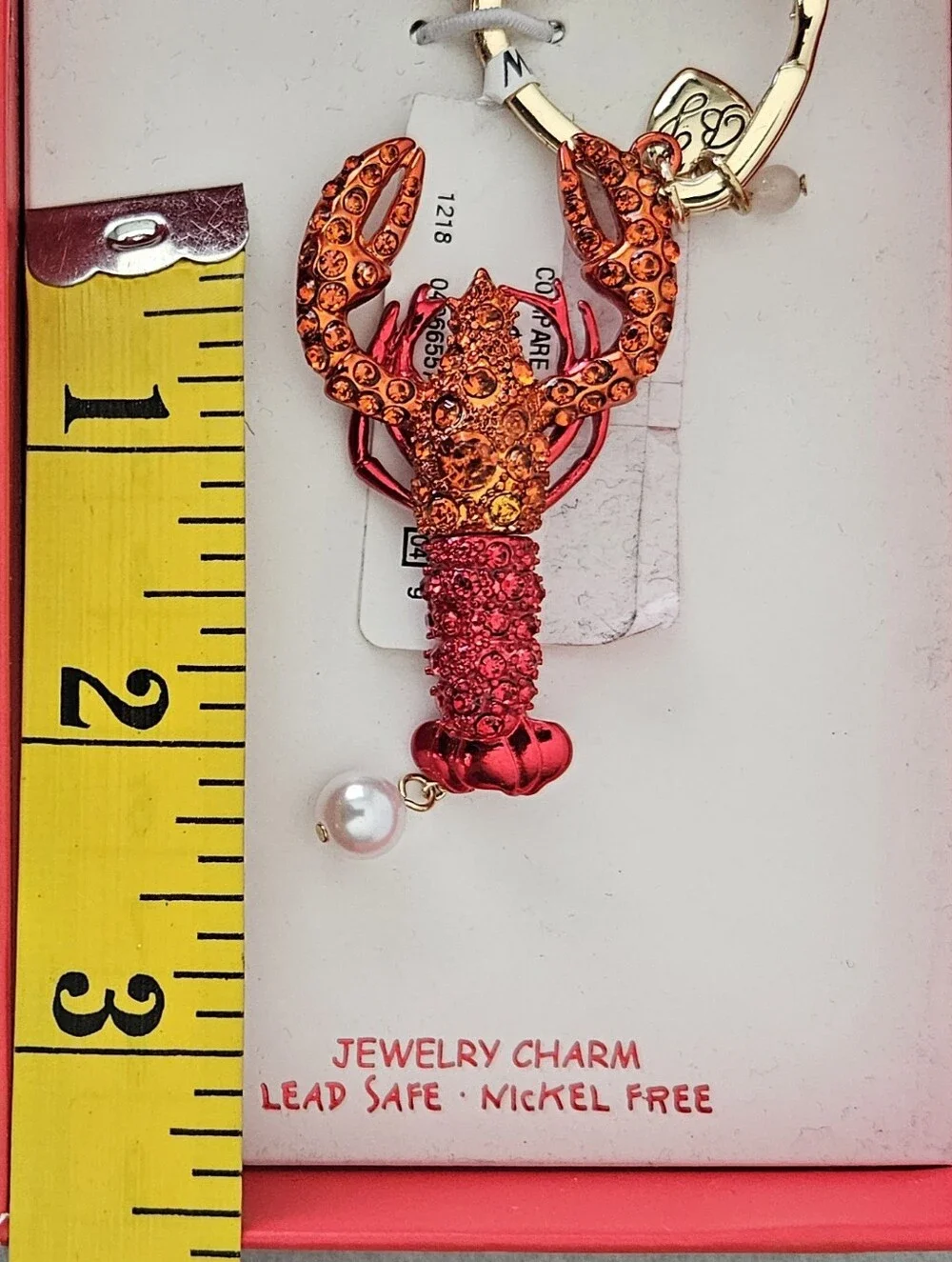 Betsey Johnson NWT Lobster Purse Charm & Keychain – Rhinestone Coastal Bag Charm